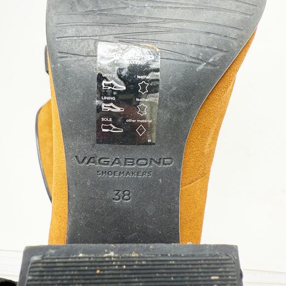 Vagabond Warm Tan Suede Block Heel Pumps Women's Size EU 38/US 7 - Picture 7 of 9